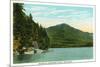 Lake Placid, New York - View of Whiteface Mountain from Moose Island-Lantern Press-Mounted Art Print