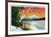 Lake Placid, New York - View of Whiteface Mountain from the Lake in Winter-Lantern Press-Framed Premium Giclee Print