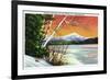 Lake Placid, New York - View of Whiteface Mountain from the Lake in Winter-Lantern Press-Framed Premium Giclee Print