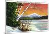 Lake Placid, New York - View of Whiteface Mountain from the Lake in Winter-Lantern Press-Mounted Premium Giclee Print