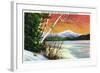 Lake Placid, New York - View of Whiteface Mountain from the Lake in Winter-Lantern Press-Framed Art Print