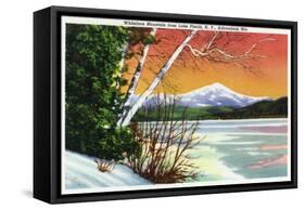 Lake Placid, New York - View of Whiteface Mountain from the Lake in Winter-Lantern Press-Framed Stretched Canvas