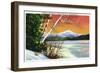 Lake Placid, New York - View of Whiteface Mountain from the Lake in Winter-Lantern Press-Framed Art Print