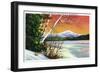 Lake Placid, New York - View of Whiteface Mountain from the Lake in Winter-Lantern Press-Framed Art Print