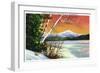 Lake Placid, New York - View of Whiteface Mountain from the Lake in Winter-Lantern Press-Framed Art Print