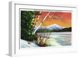 Lake Placid, New York - View of Whiteface Mountain from the Lake in Winter-Lantern Press-Framed Art Print