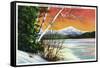 Lake Placid, New York - View of Whiteface Mountain from the Lake in Winter-Lantern Press-Framed Stretched Canvas