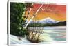 Lake Placid, New York - View of Whiteface Mountain from the Lake in Winter-Lantern Press-Stretched Canvas