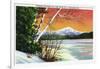 Lake Placid, New York - View of Whiteface Mountain from the Lake in Winter-Lantern Press-Framed Art Print