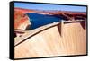 Lake Powell and Glen Canyon Dam in the Desert of Arizona,United States-lorcel-Framed Stretched Canvas