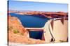 Lake Powell and Glen Canyon Dam in the Desert of Arizona,United States-lorcel-Stretched Canvas