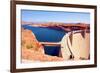 Lake Powell and Glen Canyon Dam in the Desert of Arizona,United States-lorcel-Framed Photographic Print