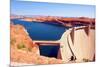 Lake Powell and Glen Canyon Dam in the Desert of Arizona,United States-lorcel-Mounted Photographic Print