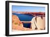 Lake Powell and Glen Canyon Dam in the Desert of Arizona,United States-lorcel-Framed Photographic Print