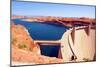 Lake Powell and Glen Canyon Dam in the Desert of Arizona,United States-lorcel-Mounted Photographic Print