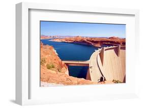 Lake Powell and Glen Canyon Dam in the Desert of Arizona,United States-lorcel-Framed Photographic Print