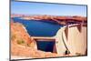 Lake Powell and Glen Canyon Dam in the Desert of Arizona,United States-lorcel-Mounted Photographic Print