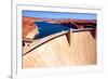 Lake Powell and Glen Canyon Dam in the Desert of Arizona,United States-lorcel-Framed Photographic Print