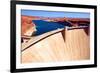 Lake Powell and Glen Canyon Dam in the Desert of Arizona,United States-lorcel-Framed Photographic Print