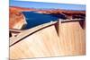 Lake Powell and Glen Canyon Dam in the Desert of Arizona,United States-lorcel-Mounted Photographic Print