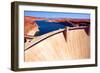 Lake Powell and Glen Canyon Dam in the Desert of Arizona,United States-lorcel-Framed Photographic Print