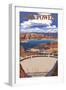 Lake Powell Dam View-Lantern Press-Framed Art Print