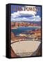 Lake Powell Dam View-Lantern Press-Framed Stretched Canvas