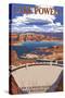 Lake Powell Dam View-Lantern Press-Stretched Canvas