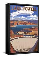 Lake Powell Dam View-Lantern Press-Framed Stretched Canvas