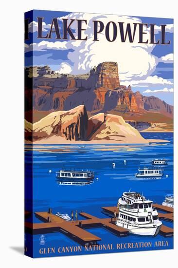 Lake Powell Marina View-Lantern Press-Stretched Canvas