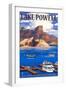 Lake Powell Marina View-Lantern Press-Framed Art Print