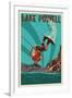 Lake Powell - Wakeboarder-Lantern Press-Framed Art Print