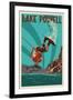 Lake Powell - Wakeboarder-Lantern Press-Framed Art Print