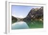 Lake Prags, Prags Dolomites, South Tyrol, Italy: A Rowing Boat On Lake Prags-Axel Brunst-Framed Photographic Print