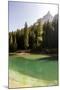 Lake Prags, Prags Dolomites, South Tyrol, Italy: The Lake, Trees And A Mountain Peak In The Sun-Axel Brunst-Mounted Photographic Print