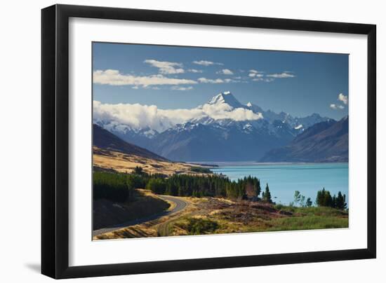 Lake Pukaki, Aoraki, Mount Cook National Park, Canterbury, South Island, New Zealand-Rainer Mirau-Framed Photographic Print