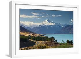 Lake Pukaki, Aoraki, Mount Cook National Park, Canterbury, South Island, New Zealand-Rainer Mirau-Framed Photographic Print