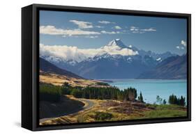 Lake Pukaki, Aoraki, Mount Cook National Park, Canterbury, South Island, New Zealand-Rainer Mirau-Framed Stretched Canvas