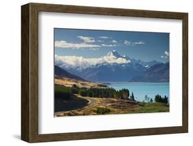 Lake Pukaki, Aoraki, Mount Cook National Park, Canterbury, South Island, New Zealand-Rainer Mirau-Framed Photographic Print