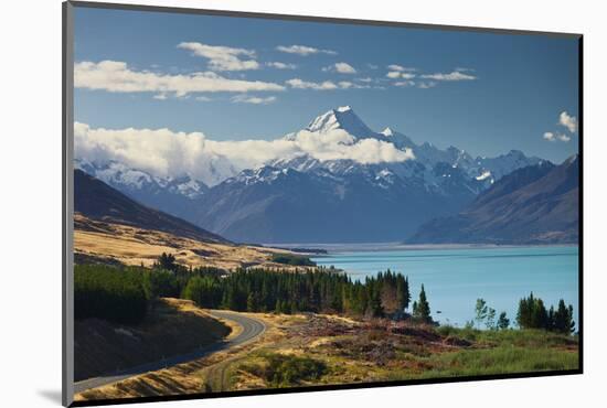 Lake Pukaki, Aoraki, Mount Cook National Park, Canterbury, South Island, New Zealand-Rainer Mirau-Mounted Photographic Print