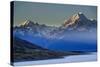 Lake Pukaki with Mount Cook in the Background in Late Afternoon Light-Michael Runkel-Stretched Canvas