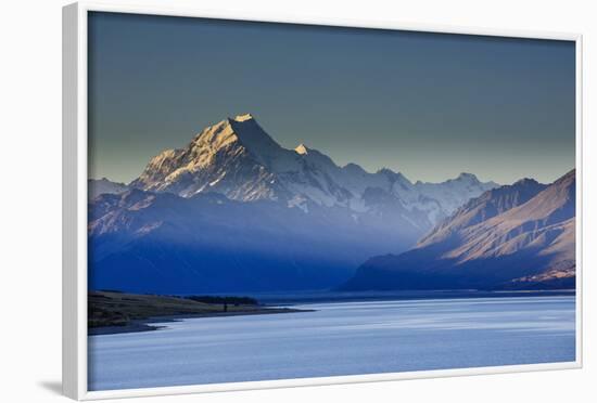 Lake Pukaki with Mount Cook in the Background in the Late Afternoon Light-Michael-Framed Photographic Print