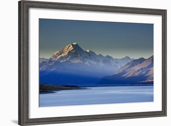 Lake Pukaki with Mount Cook in the Background in the Late Afternoon Light-Michael-Framed Photographic Print
