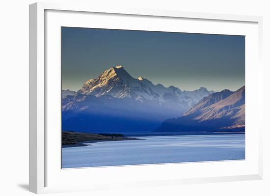 Lake Pukaki with Mount Cook in the Background in the Late Afternoon Light-Michael-Framed Photographic Print