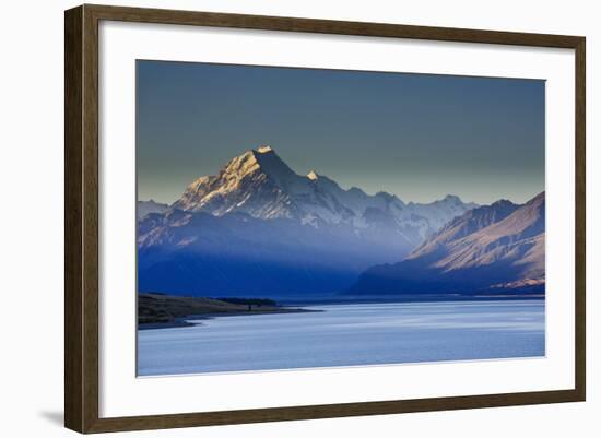 Lake Pukaki with Mount Cook in the Background in the Late Afternoon Light-Michael-Framed Photographic Print