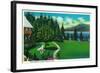 Lake Quinault from Quinault Hotel - Olympic National Park-Lantern Press-Framed Art Print