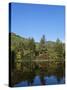 Lake Reflections, Near Jackson, New Hampshire, New England, USA-Fraser Hall-Stretched Canvas