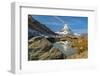 Lake Riffelsee with Matterhorn (4478m), Zermatt, Valais, Swiss Alps, Switzerland-Markus Lange-Framed Photographic Print