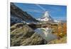 Lake Riffelsee with Matterhorn (4478m), Zermatt, Valais, Swiss Alps, Switzerland-Markus Lange-Framed Photographic Print