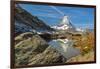 Lake Riffelsee with Matterhorn (4478m), Zermatt, Valais, Swiss Alps, Switzerland-Markus Lange-Framed Photographic Print